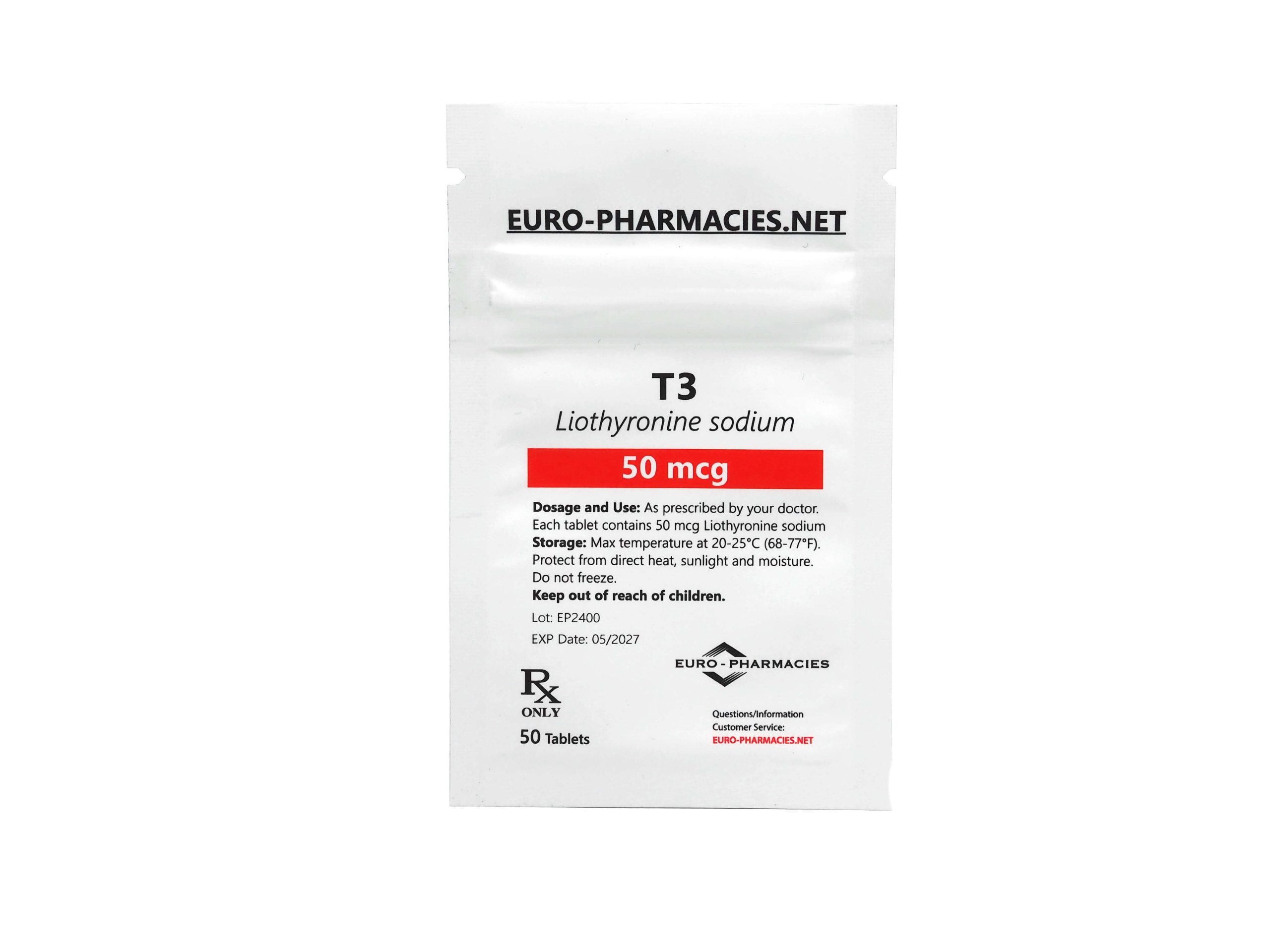 Euro Pharmacies Cytomel T3 50mcg/tabs 50 tabs op – Baggies