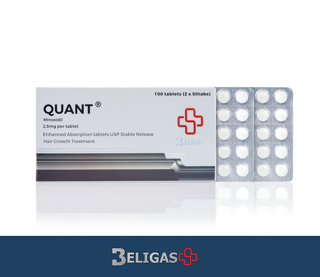 Beligas Pharma Quant minoxidile 2.5 mg per tablet, 100 tablets