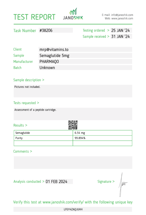 Pharmaqo SEMAGLUTIDE 5MG CARTRIDGE Pharmaqo kaufen