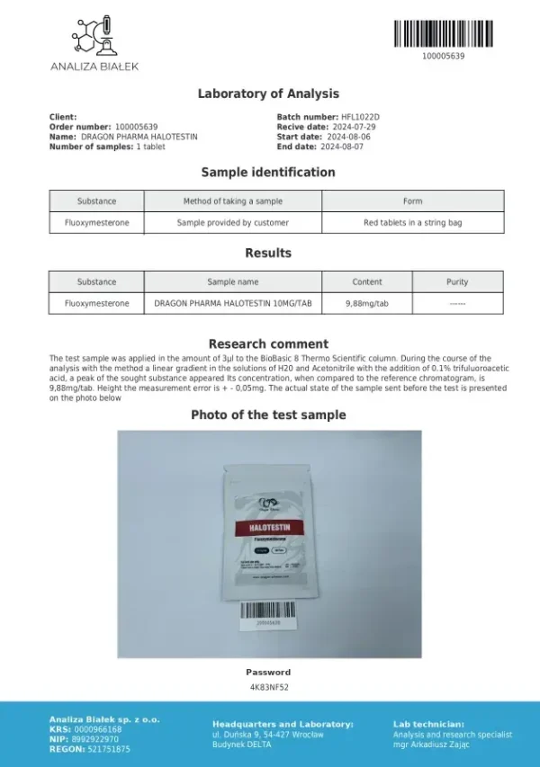 Dragon Pharma HALOTESTIN 10 MG kaufen