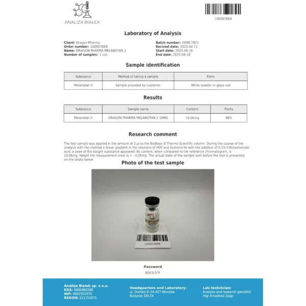 Dragon Pharma MELANOTAN 2 10 MG kaufen